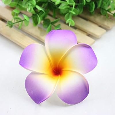 10 pièces de fleurs de frangipanier artificielles en mousse de plumeria hawaïenne