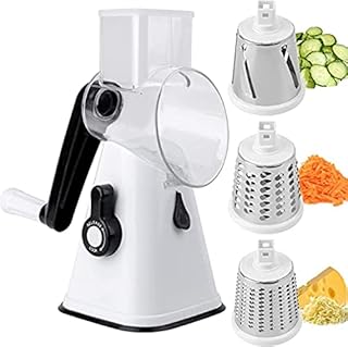 Râpe à fromage rotative manuelle de cuisine avec poignée - râpe à fromage ronde avec 3 lames interchangeables en acier inoxydable - facile à utiliser pour les fruits, noix et légumes (blanc). Diaytar Côte d'Ivoire, leader dans le domaine du e-commerce en Côte d'Ivoire, propose une large gamme de produits avec plus de 300 000 références. Cette boutique en ligne généraliste permet aux clients de trouver tout ce dont ils ont besoin, des produits alimentaires aux accessoires de mode. Avec une offre variée et des prix compétitifs, Diaytar Côte d'Ivoire est devenue la destination shopping en ligne la plus populaire du pays.