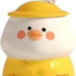 Mignon drôle de tasse à café au design de canard jaune en céramique