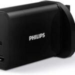 Chargeur mural double port philips 30 w avec prise en charge pd dlp2621/05
