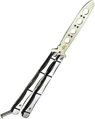 Couteau d'entraînement papillon en acier inoxydable, conception scorpion pour l'entraînement balisong (argent). Avec plus de 300000 références, DIAYTAR COTE D'IVOIRE est la destination idéale pour ceux qui cherchent à faire des achats en ligne en Côte d'Ivoire. La boutique propose des produits variés, allant de l'électronique à la mode en passant par les produits pour la maison.