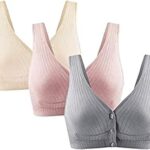 Lot de 3 soutiens-gorge d'allaitement pour femmes, soutiens-gorge d'allaitement en coton, soutiens-gorge d'allaitement