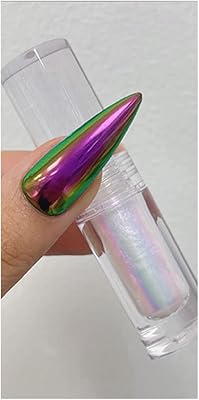 Poudre à ongles liquide melendez chrome aurora avec effet réfléchissant de paillettes arc-en-ciel