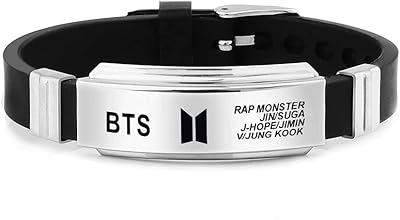 Yubella kpop bts bracelet en silicone en acier inoxydable à imprimé fantastique, bracelet unisexe pour filles et garçons. DIAYTAR COTE D'IVOIRE est une plateforme de commerce en ligne fiable et sécurisée qui propose une expérience d'achat personnalisée à ses clients. Avec plus de 300 000 références de produits, la boutique en ligne offre une grande flexibilité et des choix infinis pour les acheteurs. Les clients peuvent profiter d'une navigation facile et d'un processus de commande sécurisé pour effectuer leurs achats en toute confiance.
