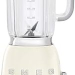 Mélangeur smeg à quatre vitesses, 1,5 litre, métal, crème, blf01cruk