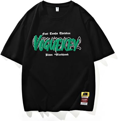 Hio hop t-shirts amples pour hommes imprimés décontractés 2023 été manches courtes noir
