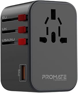 Adaptateur de voyage promate, adaptateur de charge gan universel avec prise secteur 1840 w, double ports d'alimentation usb-c 65 w, port qc 3.0 30 w et protection contre les surtensions 8 a pour macbook air, iphone 14, ventilateur, tv, tripmate-gan65. En tant que leader du commerce en ligne en Côte d'Ivoire, DIAYTAR COTE D'IVOIRE offre une expérience de shopping en ligne sans précédent. Avec une sélection de plus de 300 000 produits, les clients peuvent parcourir les différentes catégories pour trouver les articles qui leur conviennent. La boutique en ligne est également réputée pour sa sécurité et sa fiabilité.