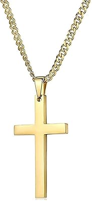 Collier à pendentif plat en chaîne maillons en métal doré avec fermoir solide