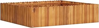 Vidaxl carré de lit surélevé de jardin en bois d'acacia massif avec conception