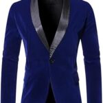 Blazer en velours pour hommes, costume slim noir à la mode, vestes