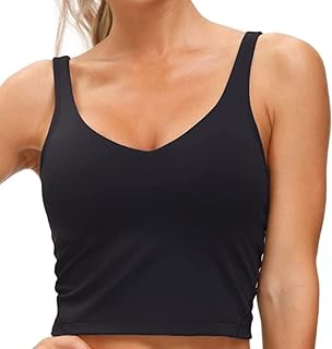 Soutien-gorge de sport long rembourré sans armatures pour femme, soutien moyen pour le yoga,
