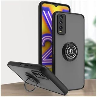 Housse de protection hybride pour vivo y20 avec anneau de support, béquille arrière