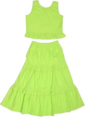 Ensemble chemisier et jupe en popeline ecco pour fille citron vert