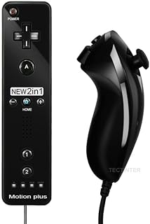 Télécommande sans fil skido 2-en-1 compatible avec nintendo wii motion plus intégrée