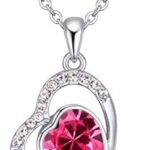 Collier swarovski elements parsemé de cristaux et plaqué en or blanc
