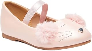 Ballerines à enfiler brodées à bout rond avec sangle élastique pour filles bs138-0091b
