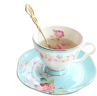 Tasses à thé en porcelaine, ensemble de soucoupes à fleurs, théière, crémier, sucrier