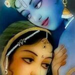 Peinture radha krishna peinte à la main sur toile sans cadre