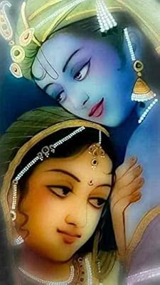 Peinture radha krishna peinte à la main sur toile sans cadre
