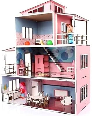Maison de poupée en bois avec meubles et accessoires inclus 60 cm x 25 cm x 50 cm - 3 étages et 2 balcons, idéale pour les cadeaux d'anniversaire et les jouets éducatifs. DIAYTAR COTE D'IVOIRE est une boutique en ligne qui propose une expérience d'achat unique et personnalisée à chaque client. Avec plus de 300 000 références de produits, les clients peuvent trouver tout ce dont ils ont besoin en un seul endroit. La boutique en ligne garantit également une confidentialité et une sécurité totale des données personnelles et des paiements.