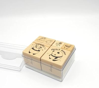 Edupro - jeu de tampons en bois alphabets et chiffres animal panda (panda)