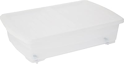 Boîte de rangement sous le lit en plastique transparent cosmoplast de 25 litres