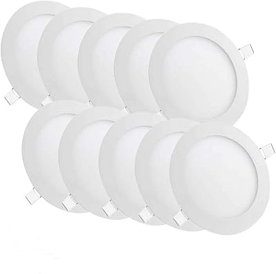 10 plafonniers led, 18 watts, diamètre 8 pouces, tension 185-265 volts, avec transformateur