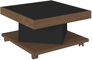 Table basse sara en bois de noyer marron et noir d'artely, largeur 63