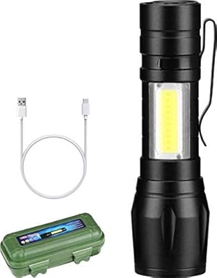 Lampe de poche en métal rechargeable usb infinitex, lampe de poche led zoomable