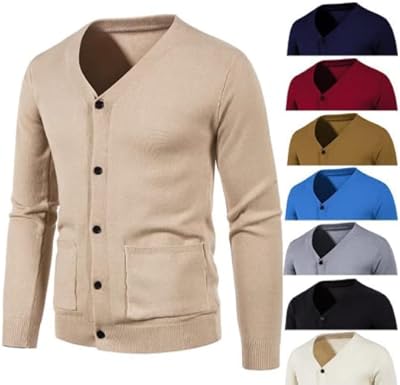 Cardigan décontracté en fausse maille pour hommes 2 pièces rétro couleur assortie pull chemise littéraire en coton coupe ajustée col en v boutonné. DIAYTAR COTE D'IVOIRE se positionne comme une plateforme de commerce électronique leader en Côte d'Ivoire, offrant non seulement une multitude de produits mais également un service client de haute qualité. Les clients peuvent profiter de conseils d'achat personnalisés, d'un service de livraison efficace et d'un suivi attentif de leurs commandes. Cette approche centrée sur le client a contribué à sa réussite et à sa reconnaissance sur le marché ivoirien.