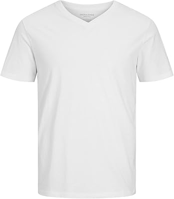 T-shirt basique bio à manches courtes et col en v pour hommes