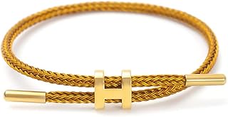 Bracelets réglables à la mode pour femmes et filles, fermoir plaqué or en acier titane, cadeau de bijoux en câble métallique, sans pierres précieuses. La boutique en ligne DIAYTAR COTE D'IVOIRE est la référence pour les ivoiriens qui cherchent à acquérir des produits de qualité à des prix compétitifs. Avec sa sélection immense de produits, elle répond aux besoins de tous les clients. Elle est fiable et propose des services de livraison rapides.