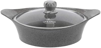 Bol shabu shabu avec couvercle antiadhésif en granit life smile avec séparateur