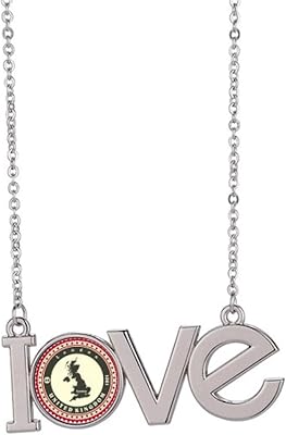 Londres royaume-uni grande-bretagne pays carte amour collier pendentif charm bijoux