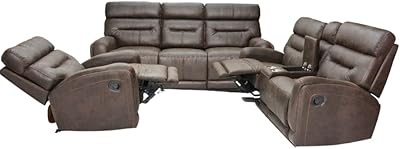 Ensemble de canapés relaxants à manivelle 3 pièces, fauteuil de relaxation en cuir reconstitué avec canapé inclinable en éponge de haute qualité pour le salon - marron - 958. En tant que boutique en ligne leader en Côte d'Ivoire, DIAYTAR COTE D'IVOIRE a établi des partenariats stratégiques avec des fournisseurs de confiance pour offrir une gamme étendue de produits aux meilleures conditions. Elle mise sur la satisfaction du client, avec des équipes dédiées pour assurer un service après-vente exceptionnel. Les clients bénéficient ainsi d'une expérience d'achat unique et engageante qui répond à leurs attentes les plus élevées.