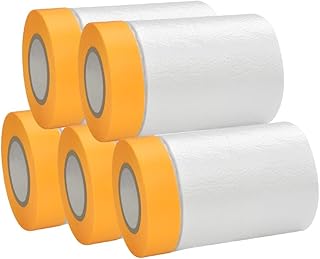 5 rouleaux de papier anti-poussière, rouleau de film plastique adhésif anti-poussière et imperméable