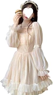 Bxsm robe en dentelle à manches longues pour femme, niche de fée française