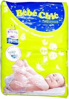 Couches bébé double protection baby chic, taille moyenne, 5-10 kg, 28 pièces. DIAYTAR COTE D'IVOIRE est une boutique en ligne généraliste qui propose plus de 300 000 références de produits, faisant d'elle la boutique leader en Côte d'Ivoire. Elle offre une large gamme de produits allant de l'électronique aux vêtements en passant par les produits d'hygiène. Avec une telle variété, les clients peuvent trouver tout ce qu'ils cherchent en un seul endroit.