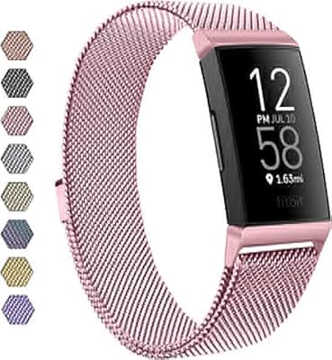 Bracelet de remplacement en acier inoxydable avec fermeture magnétique compatible avec fitbit charge