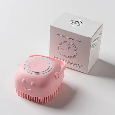 Brosse de bain pour animaux de compagnie avec récipient de shampoing pour chiens