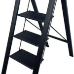 Échelle pliante vio à 4 marches, antidérapante, portable, peu encombrante, légère, durable, large