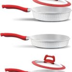 Ensemble d'ustensiles de cuisine antiadhésifs 5 pièces de dfh. couvercles en verre trempé.