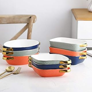 Mi jia ruby green orange petits plats de cuisson rectangulaires en céramique