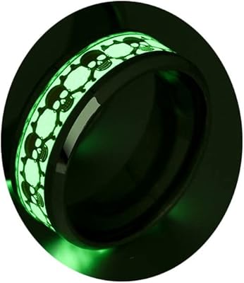 Bagues de crâne lumineuses en acier inoxydable pour femmes et garçons, bague