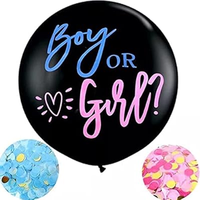 Ballon à confettis amatir gender reveal, 36 pouces, ballon en latex noir