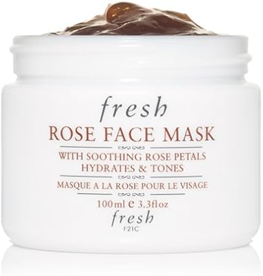 Masque facial hydratant à la rose fraîche avec pétales de rose 3,3 oz