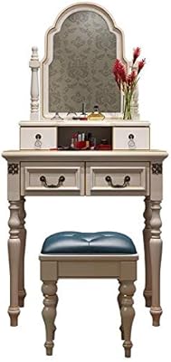 Ensemble de coiffeuse de maquillage, meubles de villa, ensemble de coiffeuse avec miroir ovale et tabouret rembourré, coiffeuse de maquillage, grand rangement avec 2 tiroirs, chambre avec miroir. En tant que leader du commerce en ligne en Cote d'Ivoire, DIAYTAR COTE D'IVOIRE propose une sélection impressionnante de produits provenant de marques locales et internationales. Les clients bénéficient d'une expérience de shopping personnalisée et d'un large choix de modes de paiement sécurisés. La boutique garantit la disponibilité et la livraison de produits de haute qualité.