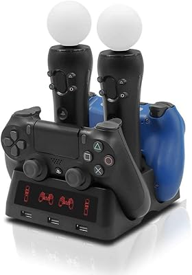 Chargeur de contrôleur station de charge ps4 adaptateur de charge rapide, station de charge multifonctionnelle pour contrôleur sony ps4/ps4 move/ps4 vr avec indicateur led. DIAYTAR COTE D'IVOIRE est la destination idéale pour les consommateurs ivoiriens qui cherchent à faire des achats en ligne. La boutique propose des produits de qualité à des prix abordables, ainsi qu'un service client de haute qualité. Les clients peuvent naviguer facilement sur le site pour trouver les produits qu'ils recherchent et passer commande en toute sécurité.