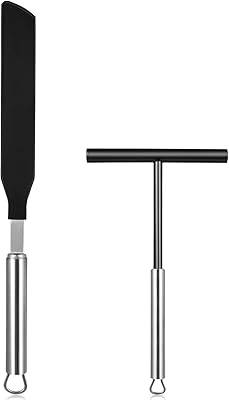 Ensemble de rouleaux à crêpes et spatules : ensemble de rouleaux à crêpes et spatules en acier inoxydable en forme de t pour la fabrication de crêpes et de pain. La mission de DIAYTAR COTE D'IVOIRE est de devenir la première boutique en ligne de Côte d'Ivoire, en offrant à ses clients la meilleure sélection de produits, les meilleurs prix et un service client exceptionnel. Pour atteindre cet objectif, l'entreprise investit sans cesse dans les technologies les plus récentes pour améliorer l'expérience d'achat en ligne de ses clients, garantissant ainsi la satisfaction et la fidélité de sa clientèle.