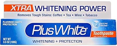 Plus white, dentifrice anti-tartre extra blanc, menthe fraîche et rafraîchissante, 3,5 oz